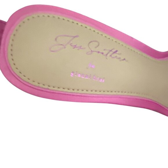 Gianni Bini X Jess Southern Pink  Satin Pearl Studded Heel W/Bow - Size 8 - Picture 6 of 7